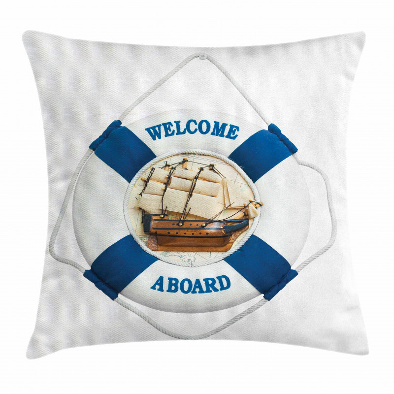 Life Buoy on the Wall Pillow Cover