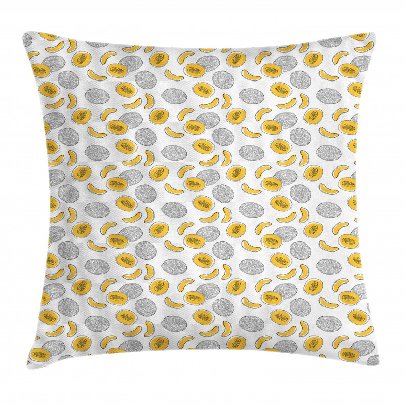 Monochrome Fruit Sketch Art Pillow Cover