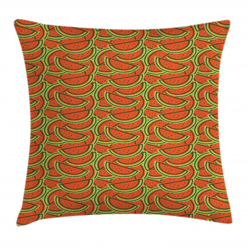 Doodle Watermelon Slice Pillow Cover