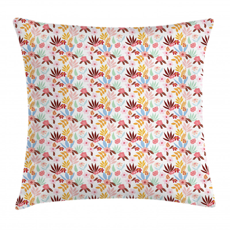 Retro Palm Leaves Branches Pillow Cover