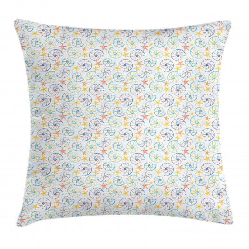 Grunge Shells Starfishes Pillow Cover