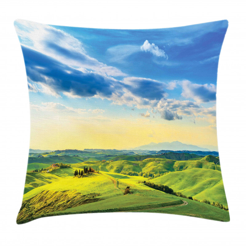 Sunset in Tuscany Rural Pillow Cover
