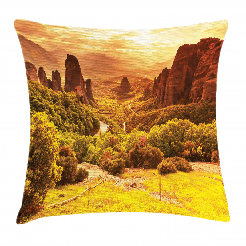 Monasteries in Greece Pillow Cover