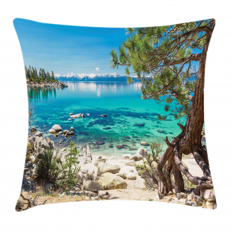 Tahoe Snowy Mountain Pillow Cover