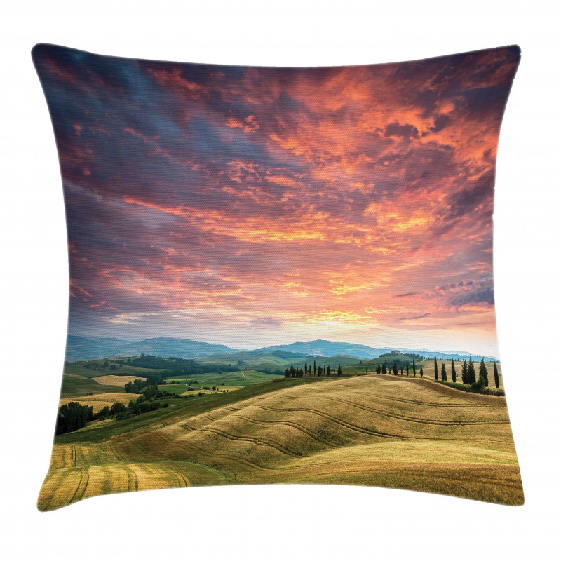 Tuscany Cypress Trees Pillow Cover