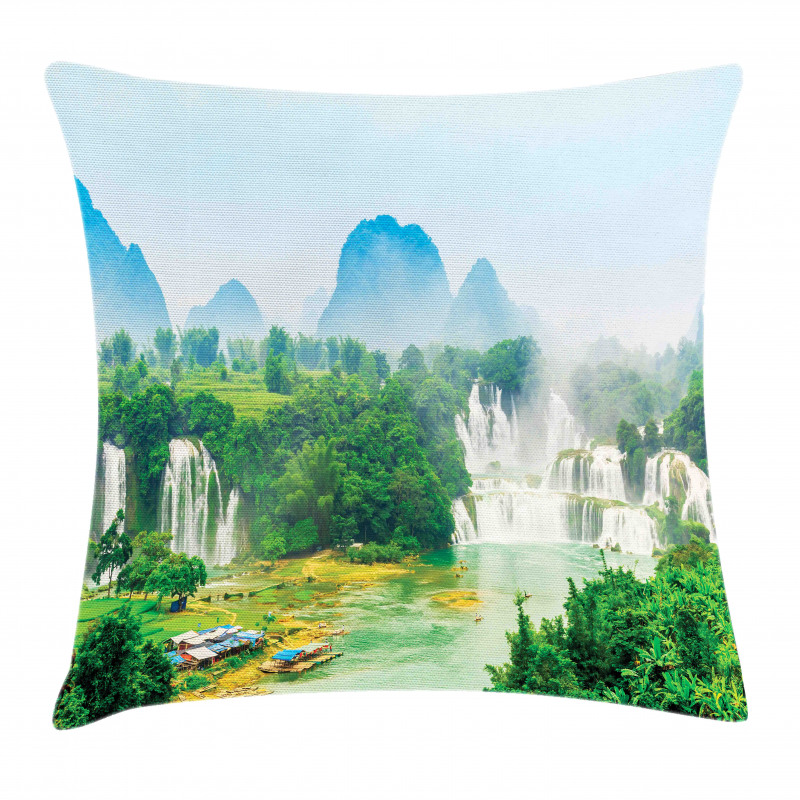 Misty Jungle Forest Pillow Cover