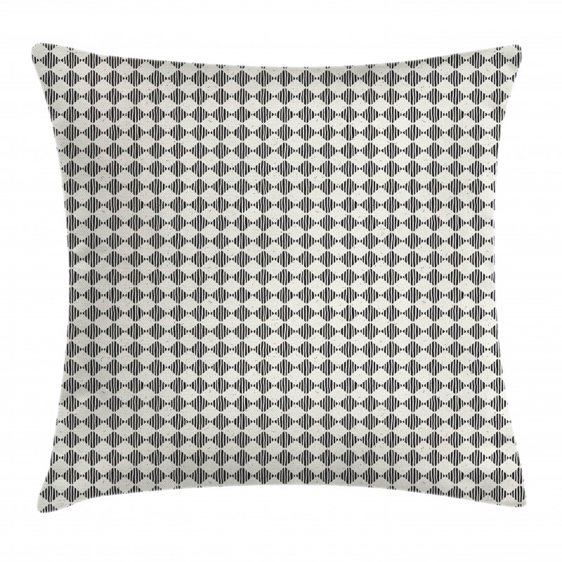 Grunge Striped Rhombuses Pillow Cover