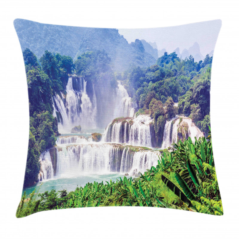 Waterfall Tropical Plant Pillow Cover