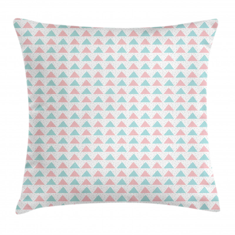 Pastel Triangles and Dots Pillow Cover