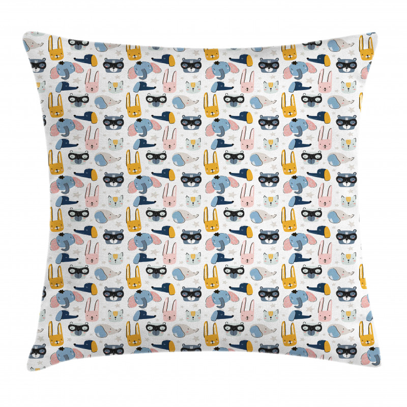 Doodle Design Animals Pillow Cover