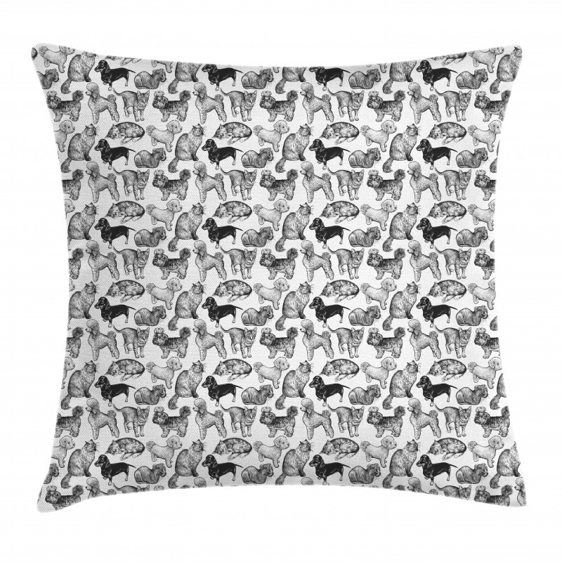 Various Animal Breeds Pillow Cover