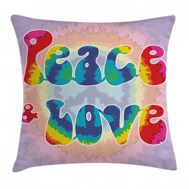 Peace Love Tie Dye Effect Pillow Cover