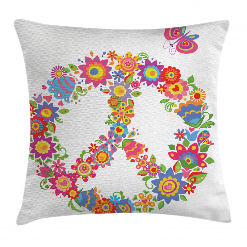 Peace Equality Flower Pillow Cover