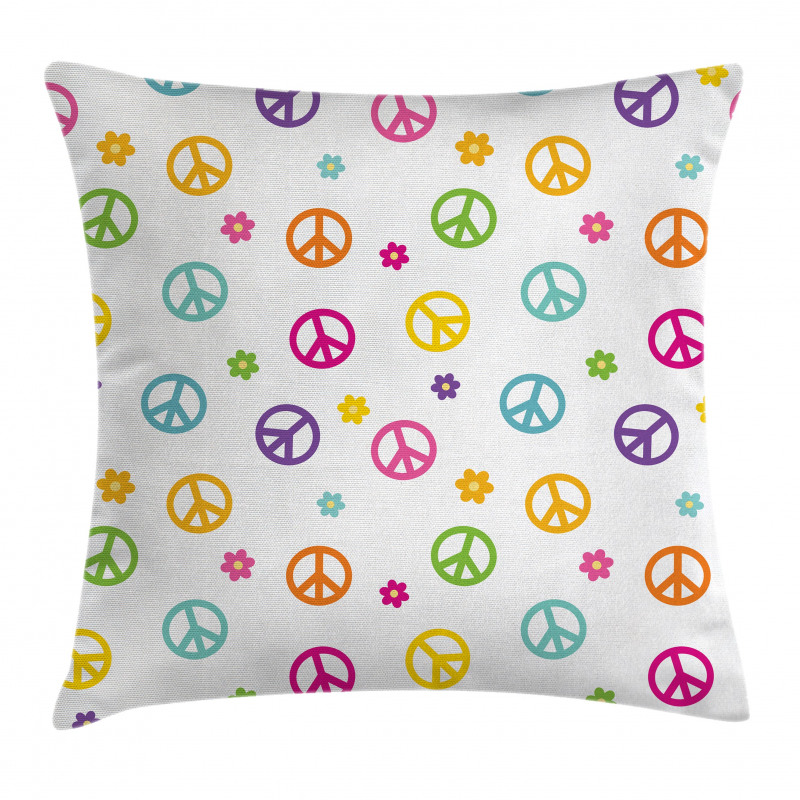 Old Peace Sign Pillow Cover