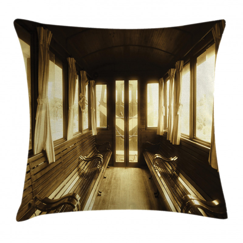 Old Vintage Train Salon Pillow Cover