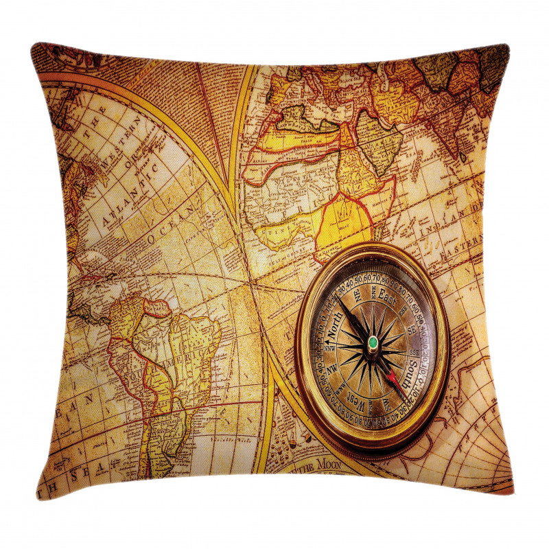 Old World Map Pillow Cover