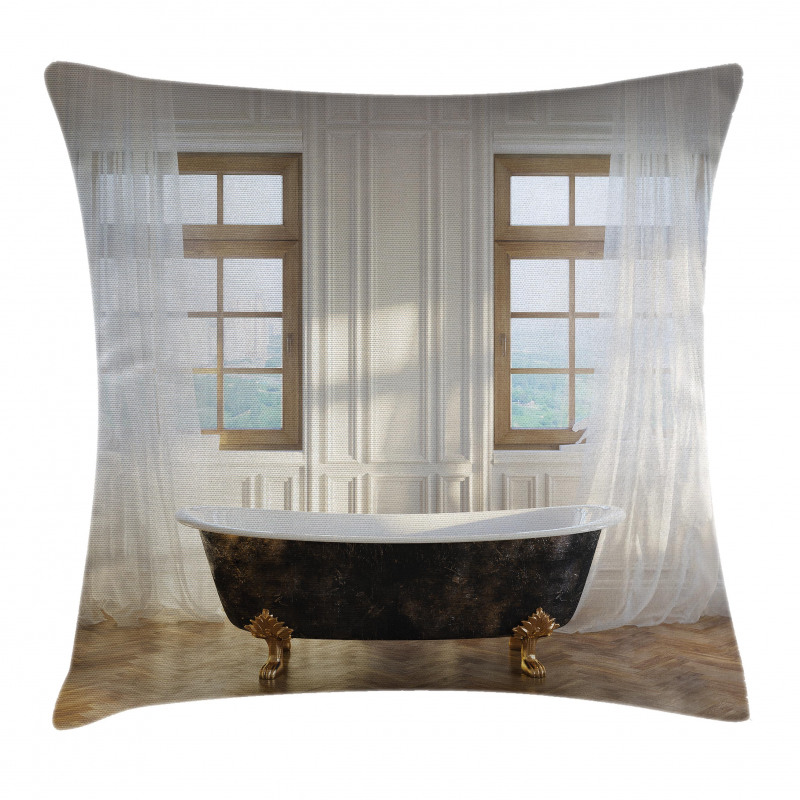 Bathtub in Modern Room Pillow Cover