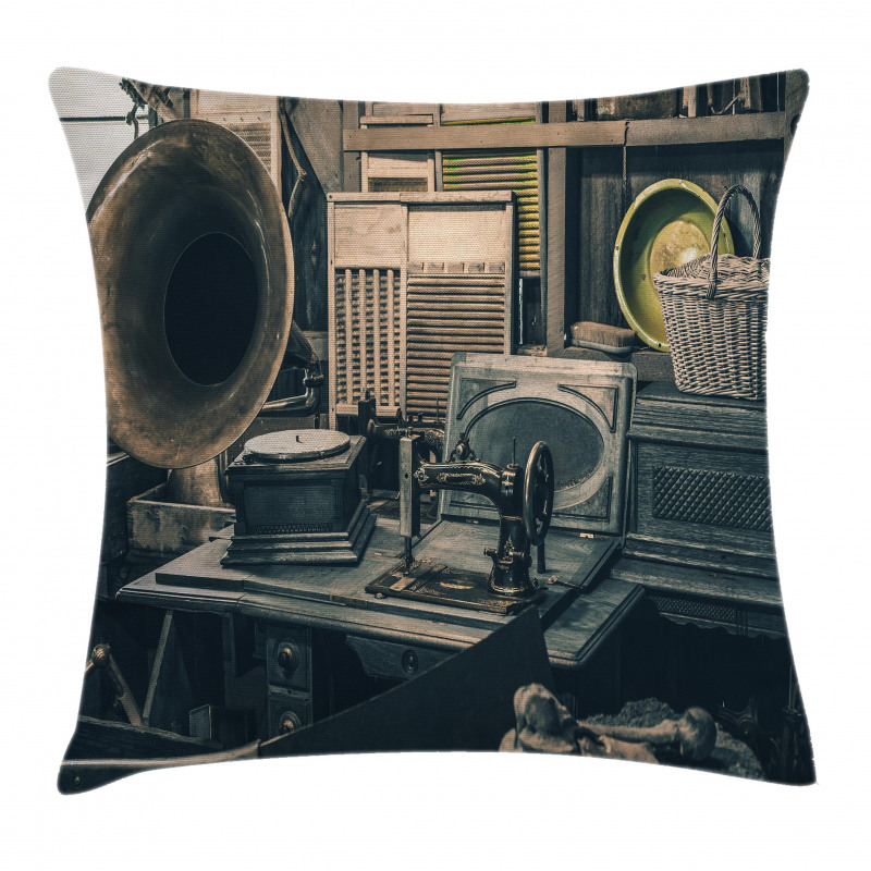 Old Store Gramophone Pillow Cover
