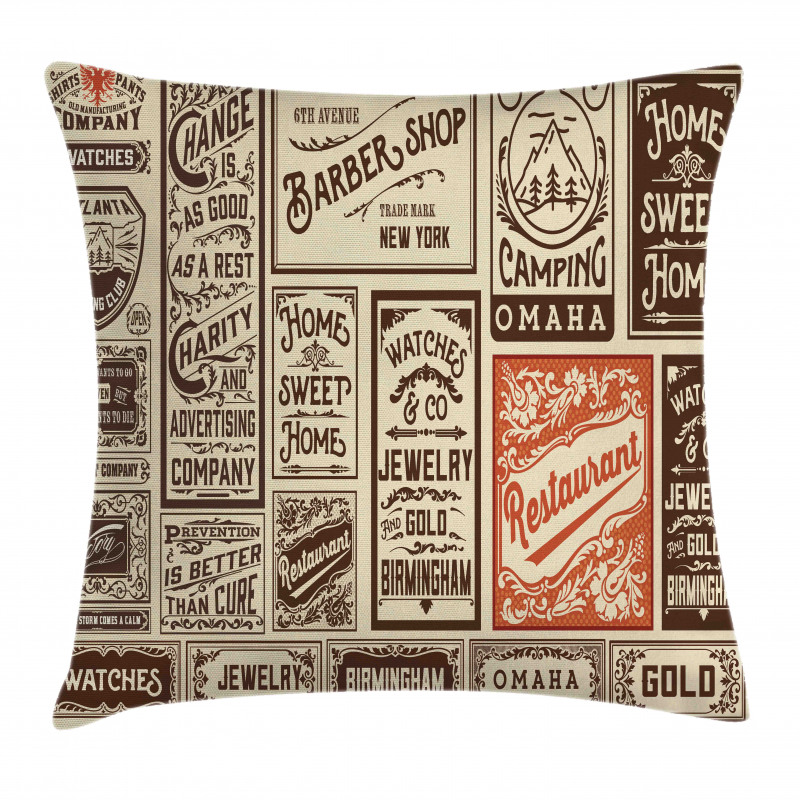 Pack Old Advertising Pillow Cover