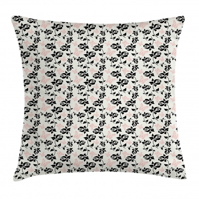 Roses and Butterflies Art Pillow Cover