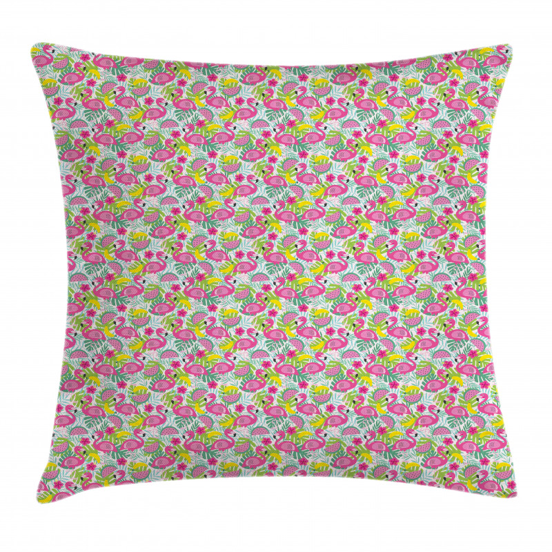 Exotic Flamingo Cartoon Pillow Cover