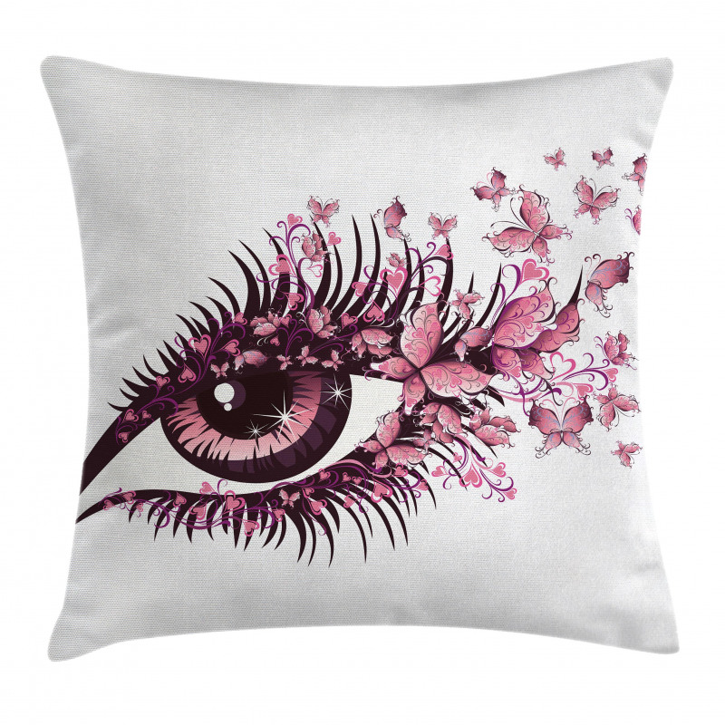 Fairy Woman Eyelashes Pillow Cover