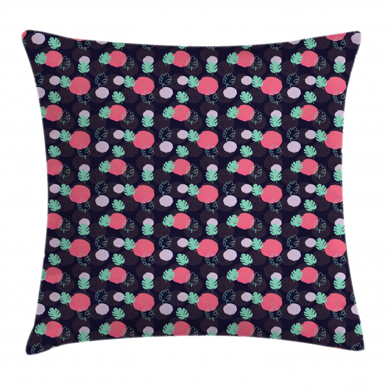 Monstera Leaves and Rounds Pillow Cover