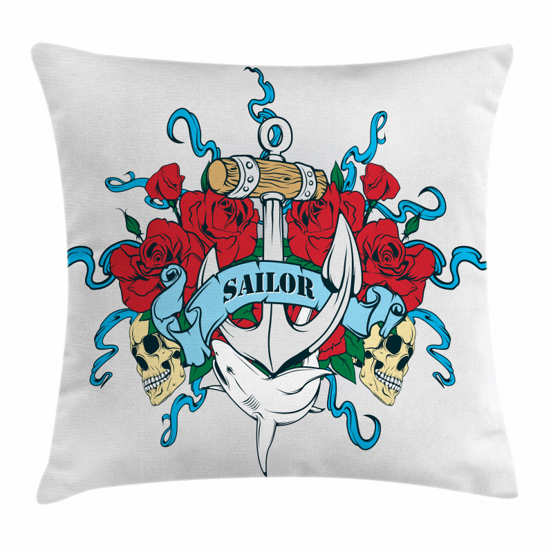 Anchor Bones Skeleton Pillow Cover