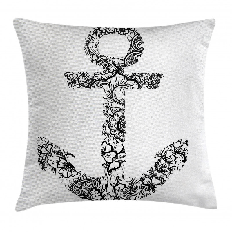 Anchor Shape Flower Pillow Cover