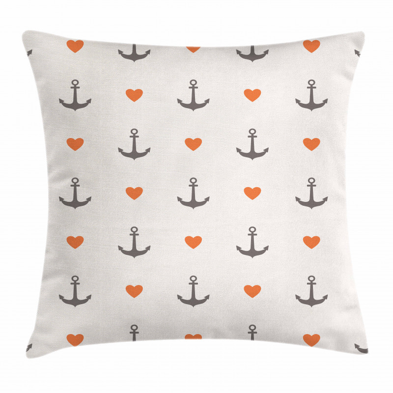 Anchors and Hearts Pillow Cover