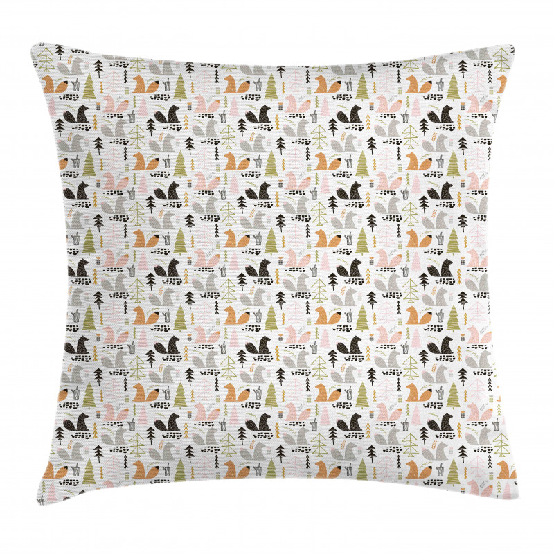 Squirrel Trees Woodland Pillow Cover