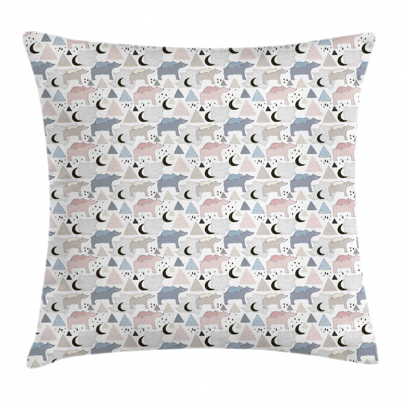 Pastel Polar Bear Pattern Pillow Cover