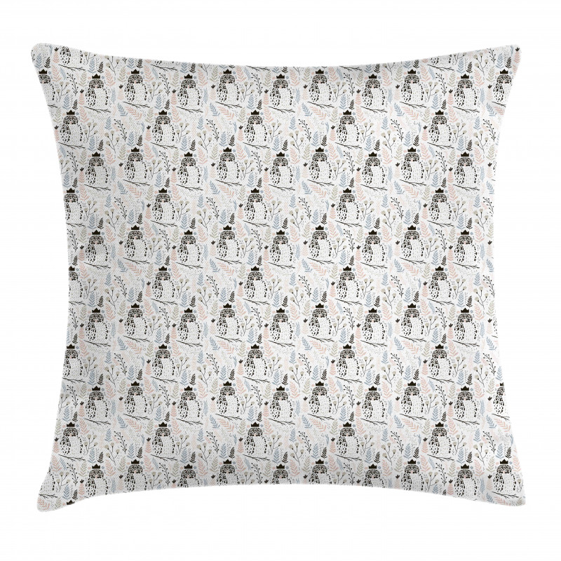 Owl with Leafy Branches Pillow Cover