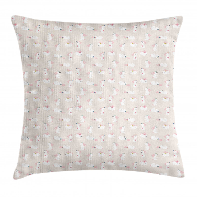 Bunnies with Wreath Pillow Cover