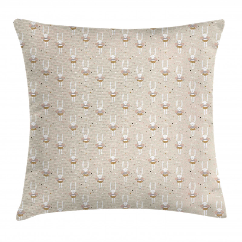 Ballerina Bunnies in Tutu Pillow Cover