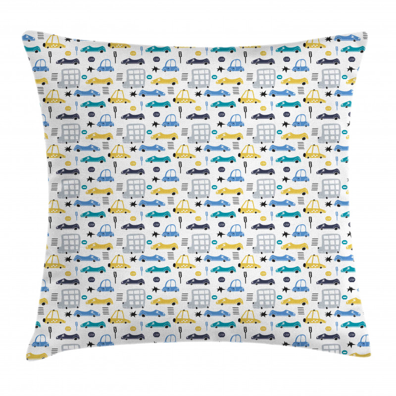 Childish Car Pattern Pillow Cover