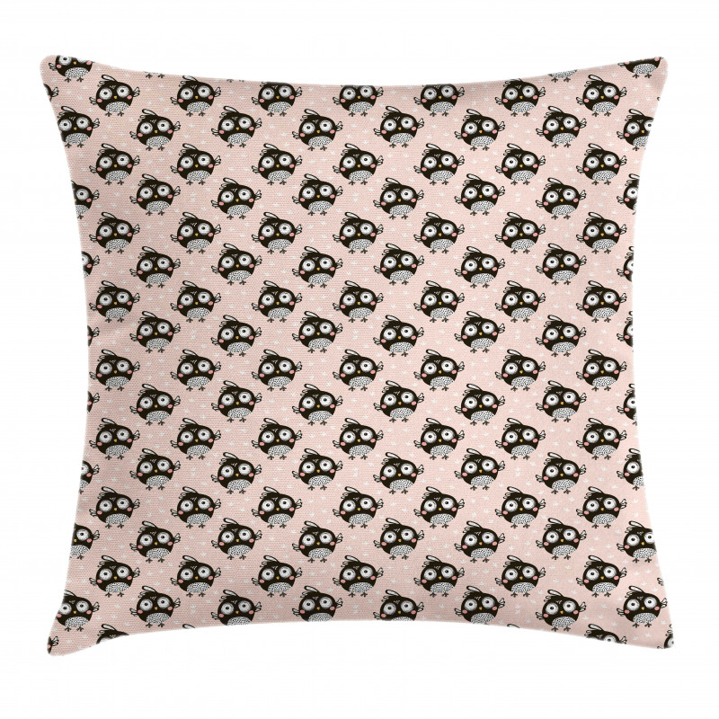 Little Owls Doodle Pillow Cover