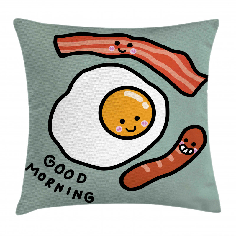 Morning Egg Sausages Pillow Cover