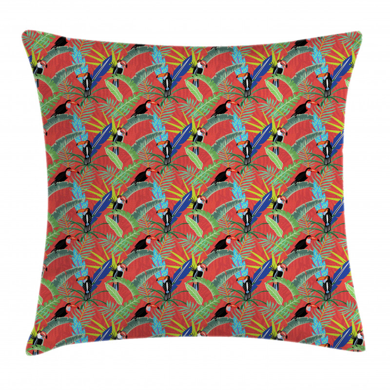 Tropical Birds Rainforest Pillow Cover