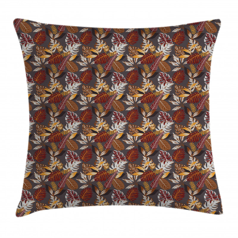 Tropic Leaves in Earth Tones Pillow Cover