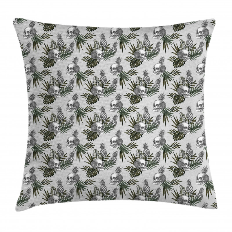 Gothic Item on Tropic Leaves Pillow Cover