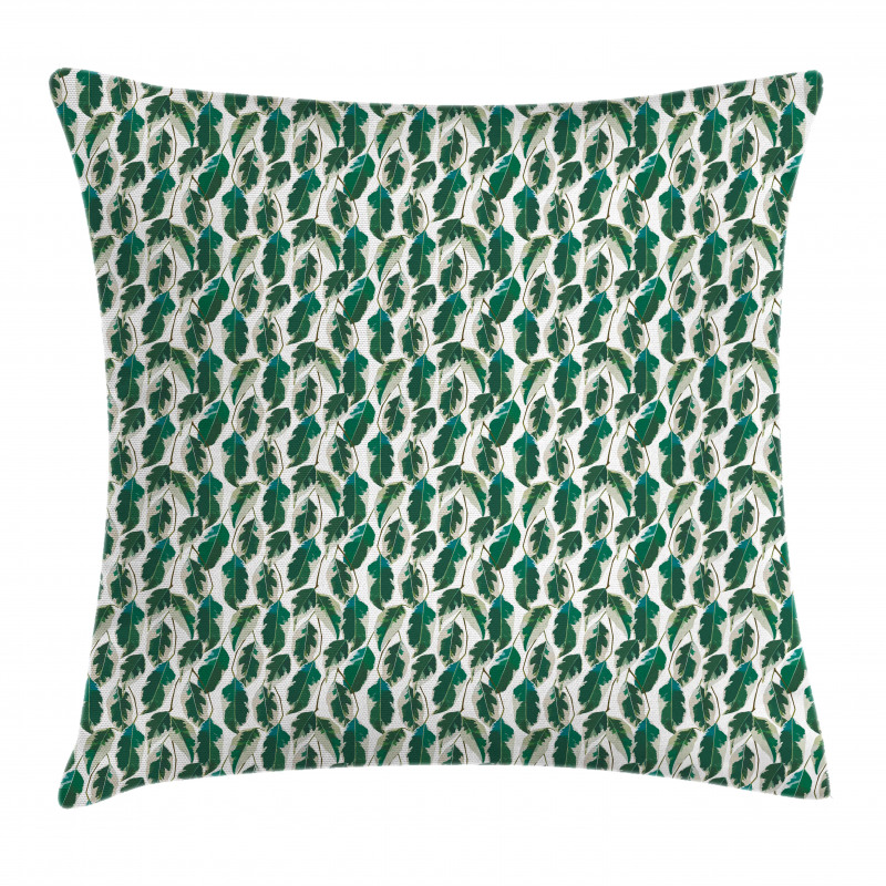 Tropic Forest Leaf Motif Pillow Cover