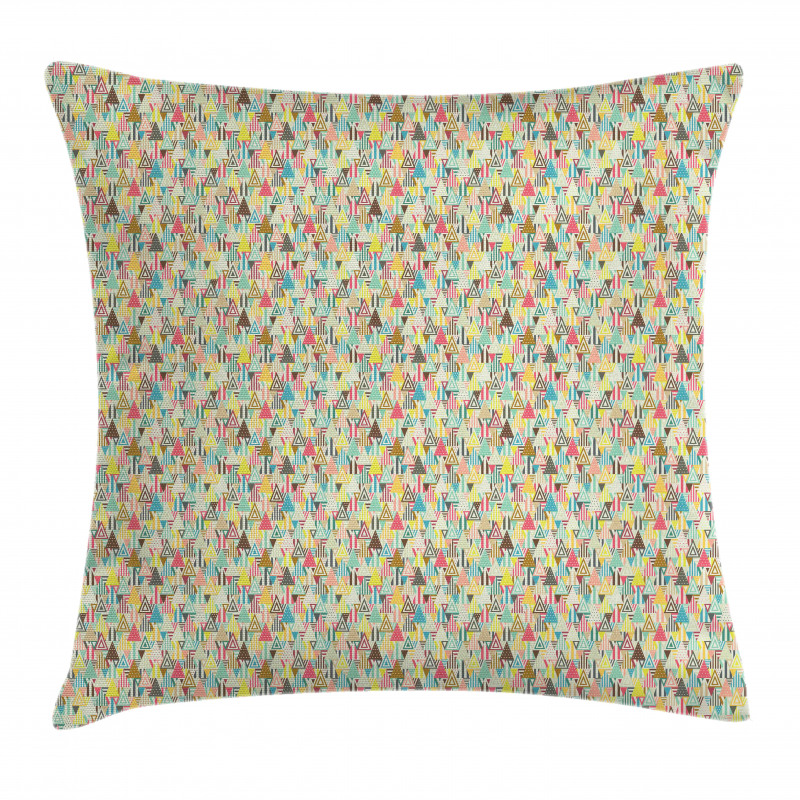 Colorful Triangles Consist Pillow Cover