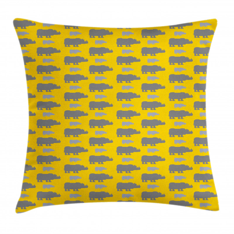 Rhino Silhouettes Pillow Cover