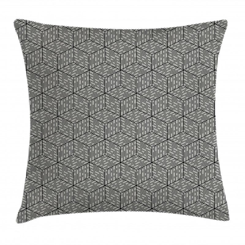 Cubic Forms Abstract Art Pillow Cover