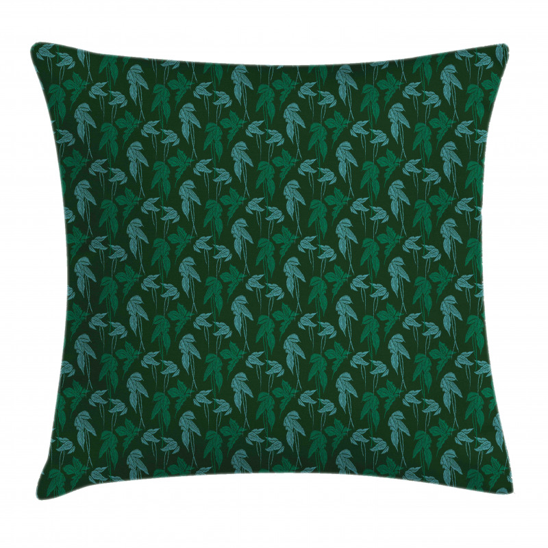 Growth Jungle Leaves Motif Pillow Cover