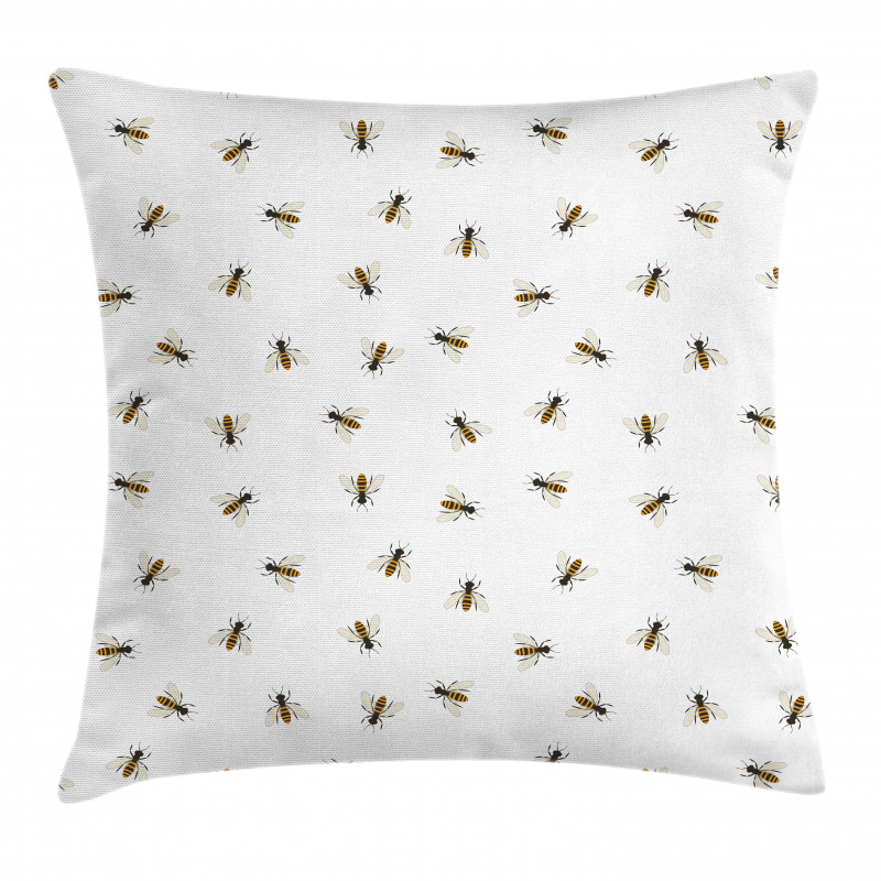 Flying Insects Pattern Pillow Cover