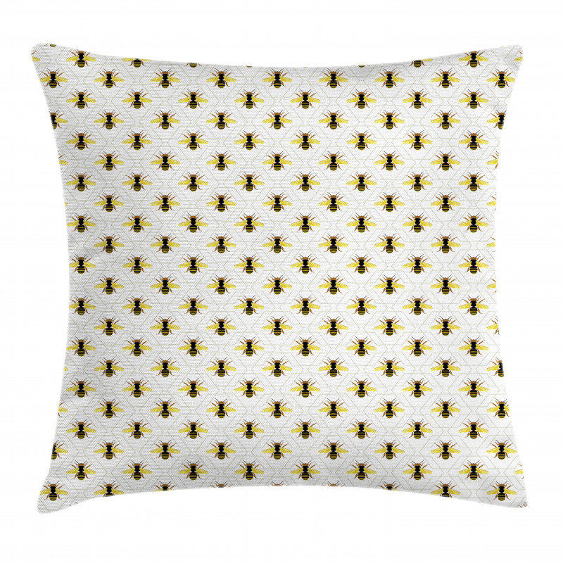 Silhouettes on Hexagons Pillow Cover