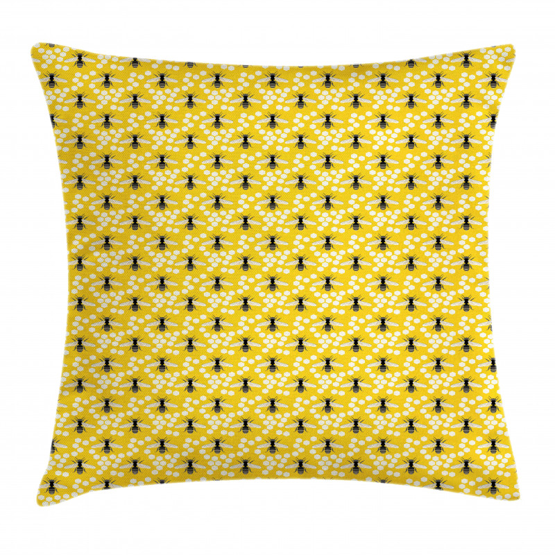 Pattern of Buzzing Flies Pillow Cover