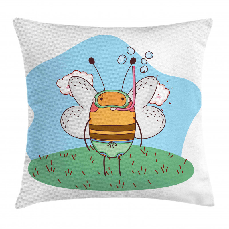 Character with Snorkel Pillow Cover